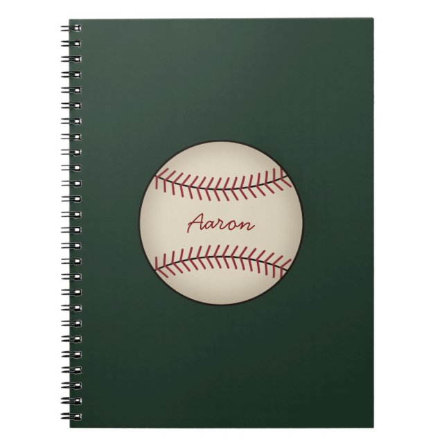 Cuaderno de regalo de béisbol vintage verde (Frente)