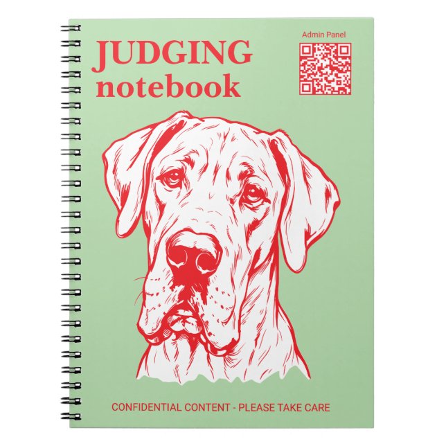 Cuaderno de regalo juzgando Gran Danés Show de Per (Frente)