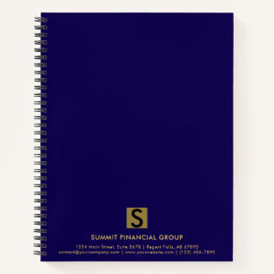 Cuaderno de regalo profesional de oro azul de lujo