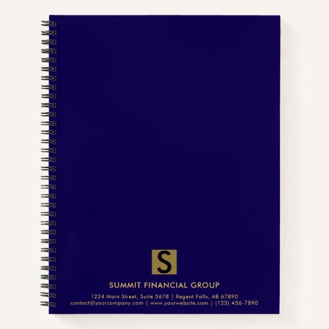 Cuaderno de regalo profesional de oro azul de lujo (Anverso)