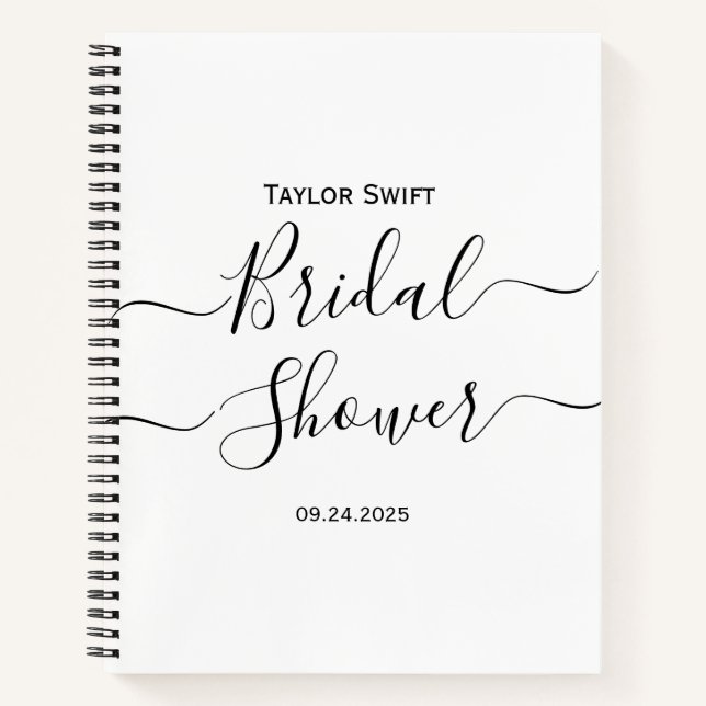 Cuaderno de regalos de boda con caligrafía elegant (Anverso)
