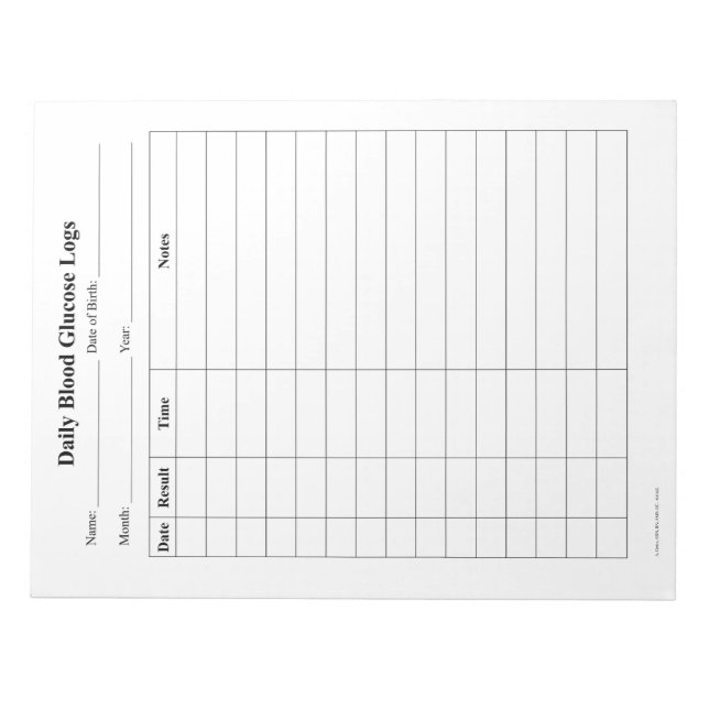 Cuaderno de registro de azúcar en sangre (Frente)