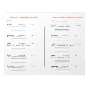 Cuaderno de registro diario para diabéticos