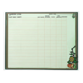 Cuaderno de registros de plantación de jardín