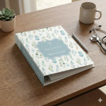 Cuaderno de registros médicos de acuarela