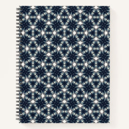 Cuaderno de rejilla de flor de nieve índigo