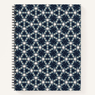Cuaderno de rejilla de flor de nieve índigo