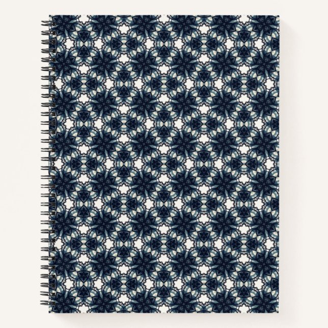 Cuaderno de rejilla de flor de nieve índigo (Anverso)