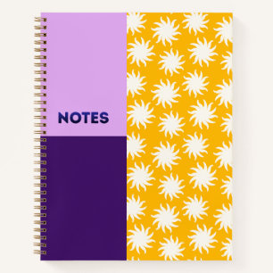 Cuaderno de remolino de explosión solar dorada púr