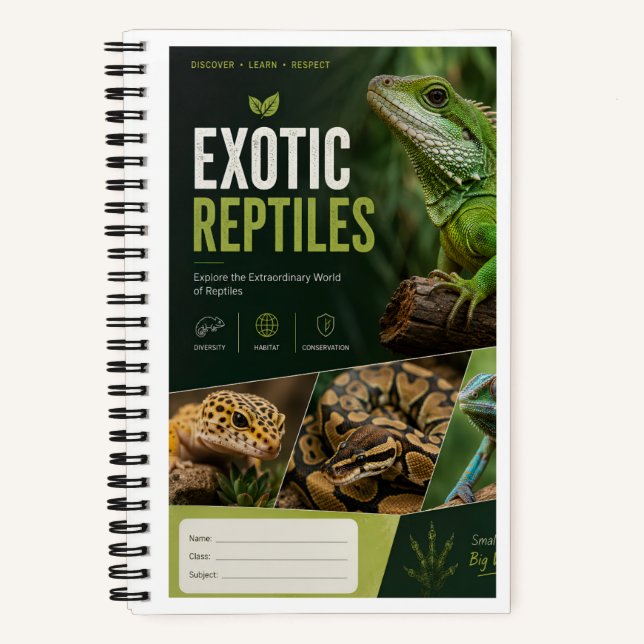 Cuaderno de reptiles exóticos | Cubierta Premium d (Anverso)