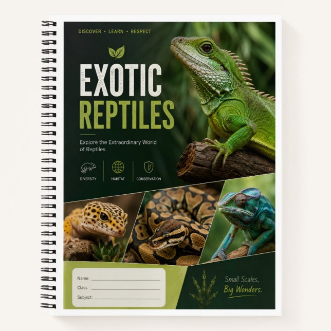 Cuaderno de reptiles exóticos | Cubierta Premium d (Anverso)