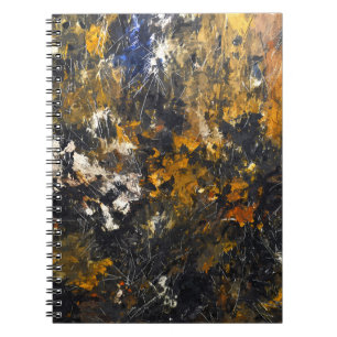 Cuaderno de resumen de rayado de cobre de oro oscu