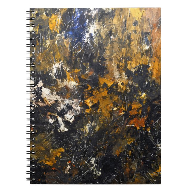 Cuaderno de resumen de rayado de cobre de oro oscu (Frente)