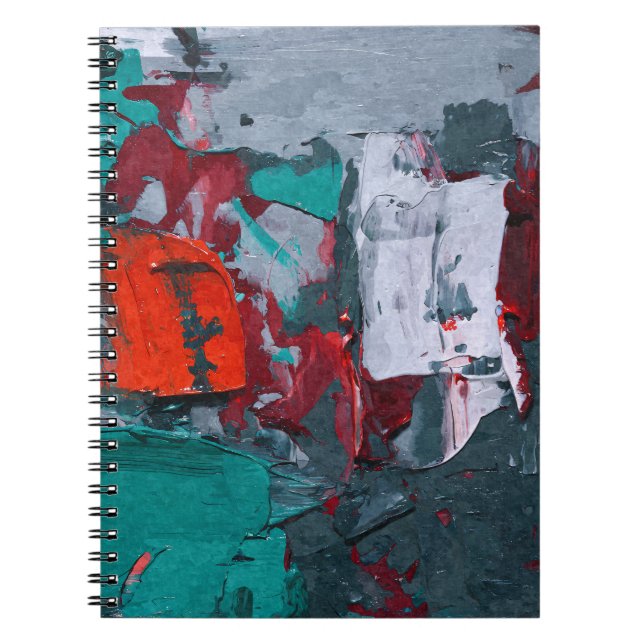 Cuaderno de resumen de textura urbana gris roja ve (Frente)