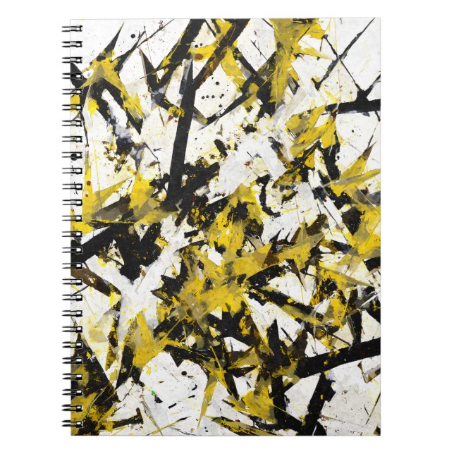 Cuaderno de resumen Edgy Yellow Black Chaos (Frente)