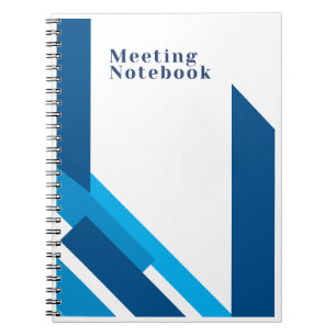 Cuaderno de reunión azul simple