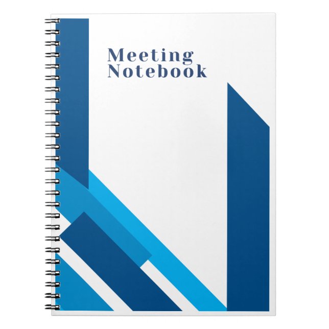 Cuaderno de reunión azul simple (Frente)