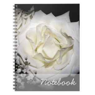 Cuaderno de rosa blanco