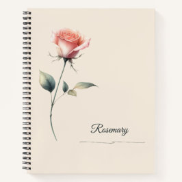 Cuaderno de rosa rosa con nombre personalizado