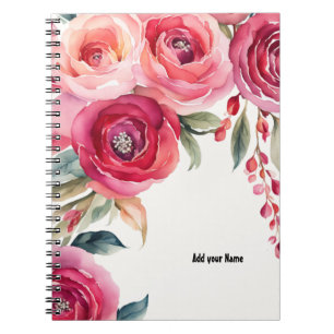 Cuaderno de Rosas Pintadas PERSONALIZABLE
