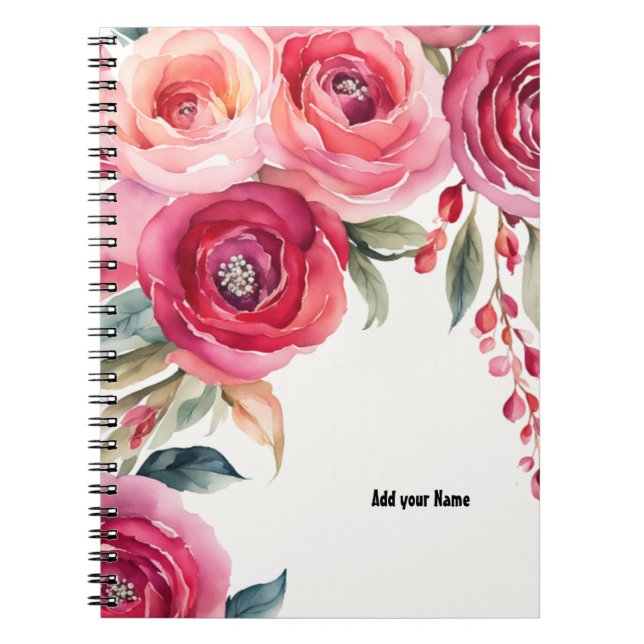 Cuaderno de Rosas Pintadas PERSONALIZABLE (Frente)