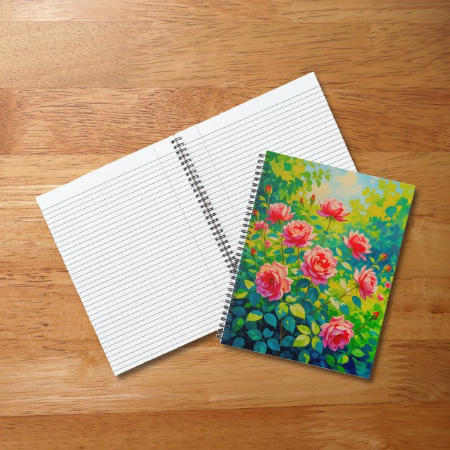 Cuaderno de Rosas Rosadas (Notebook with pink roses)