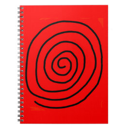 Cuaderno de rueda hipnotizante rojo y negro