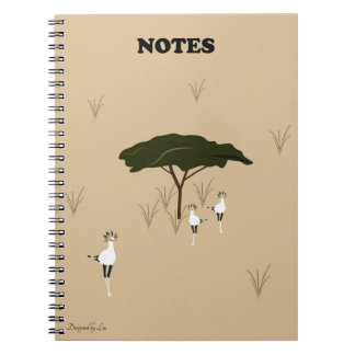 Cuaderno de Safari Kalahari con aves sabanas