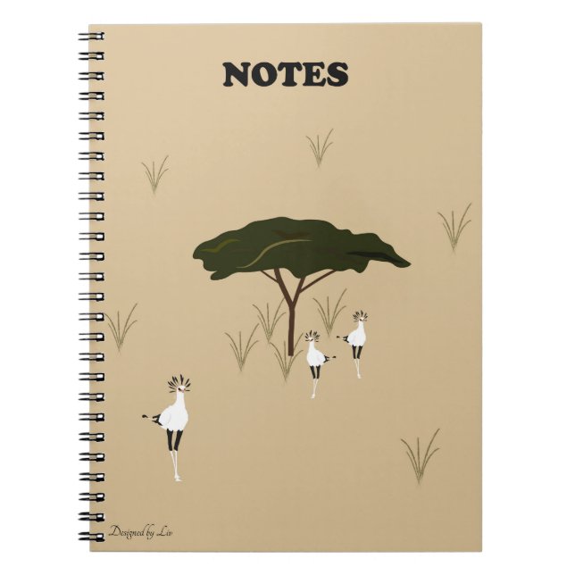Cuaderno de Safari Kalahari con aves sabanas (Frente)