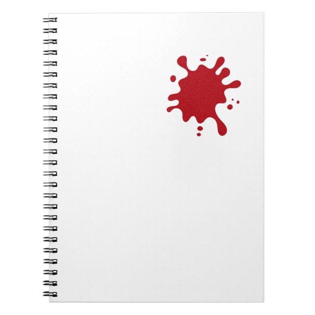 Cuaderno de salpicaduras de rojo tomate personaliz (Frente)