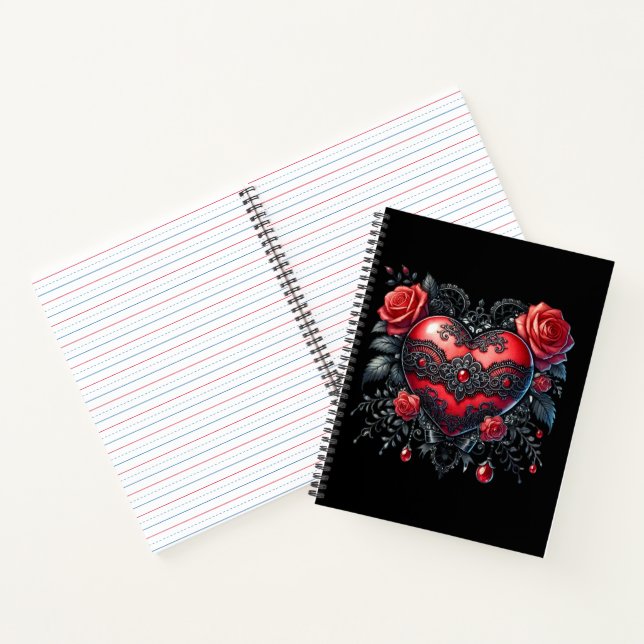 Cuaderno de San Valentín Corazón Gótico (Interior)