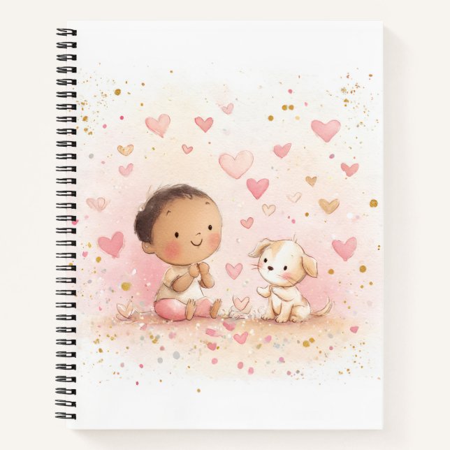 Cuaderno de San Valentín para bebé y cachorro (Anverso)