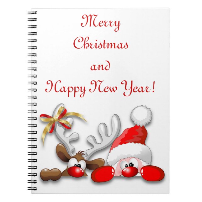 Cuaderno de Santa y Personalizado de renos diverti (Frente)