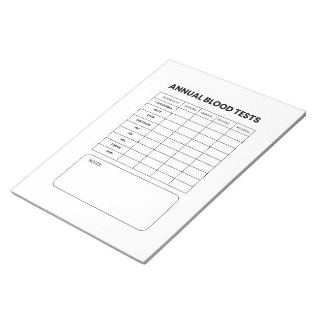 Cuaderno de seguimiento de análisis de sangre anua (Lado Derecho)
