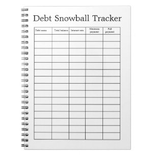 Cuaderno de seguimiento de bola de nieve de deuda
