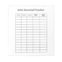 Cuaderno de seguimiento de bola de nieve de deuda
