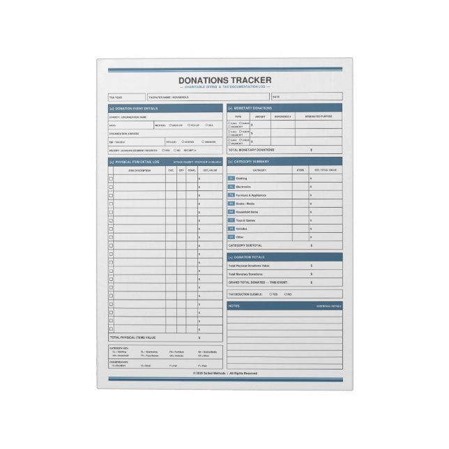 Cuaderno de seguimiento de donaciones (Lado Izquierdo)