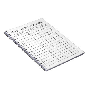 Cuaderno de seguimiento de facturas mensuales