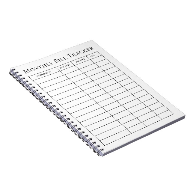 Cuaderno de seguimiento de facturas mensuales (Lado Derecho)