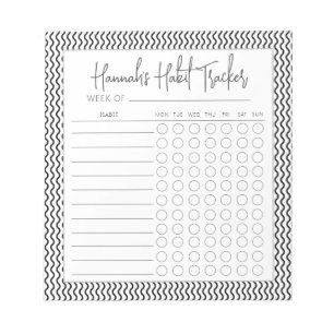Cuaderno de seguimiento de hábitos con letra scrip