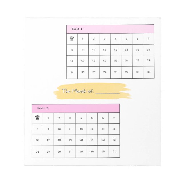 Cuaderno de seguimiento de hábitos mensual minimal (Frente)