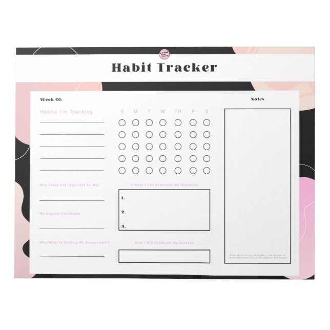 Cuaderno de seguimiento de hábitos semanales (Frente)