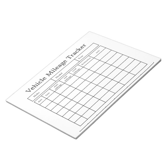 Cuaderno de seguimiento de kilometraje de vehículo (Lado Derecho)