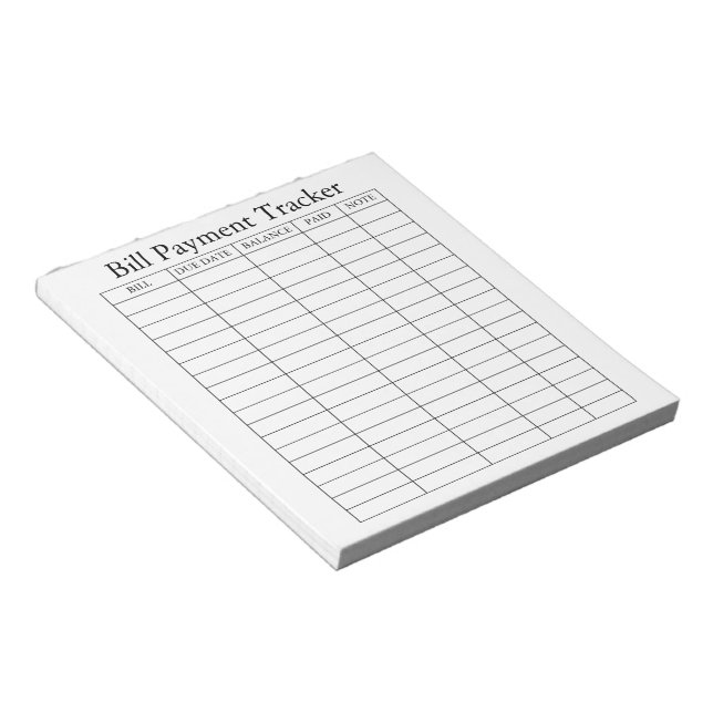 Cuaderno de seguimiento de pago de facturas person (Lado Derecho)