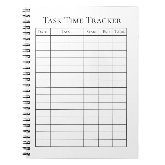 Cuaderno de seguimiento de tareas de tiempo (Frente)