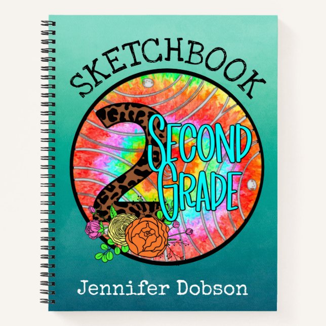 Cuaderno de segundo grado de vuelta al cole (Anverso)