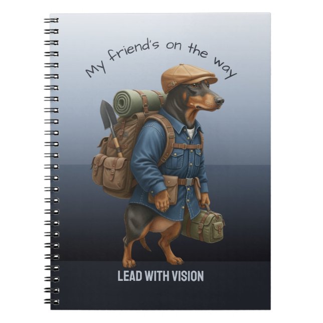 Cuaderno de senderismo para Dachshund con visión  (Frente)