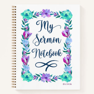 Cuaderno de sermón floral acuático