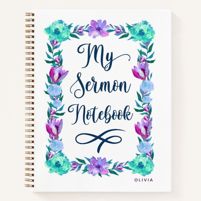 Cuaderno de sermón floral acuático (Anverso)