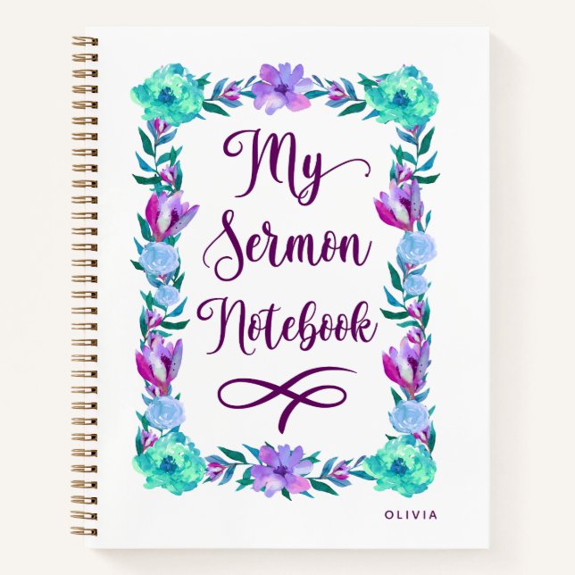 Cuaderno de sermón floral acuático (Anverso)